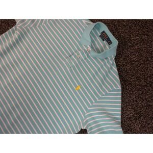 Polo Ralph Lauren Polo Shirt Mens XL Seafoam Green Striped Knit Pony Golf Preppy